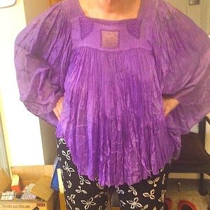 Tribal Afghan Tunic Ooak Embroidery pleated museum quality rare Vtg Full Sweep